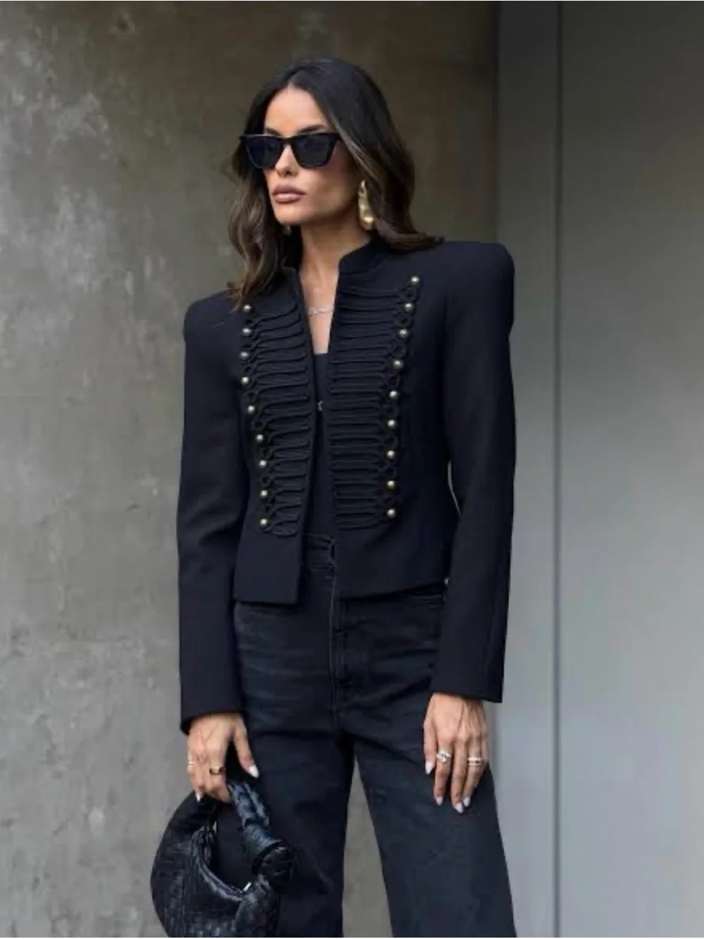 NWT ZARA FITTED BLAZER WITH SHOULDER PADS SIZE XS